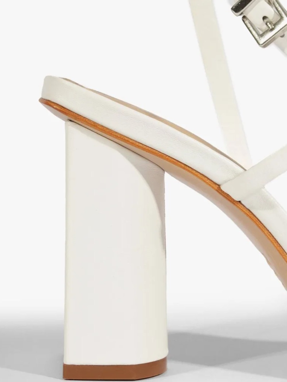 Schultz Heloise Mid Block White Slingback Sandals - Picture 14 of 16